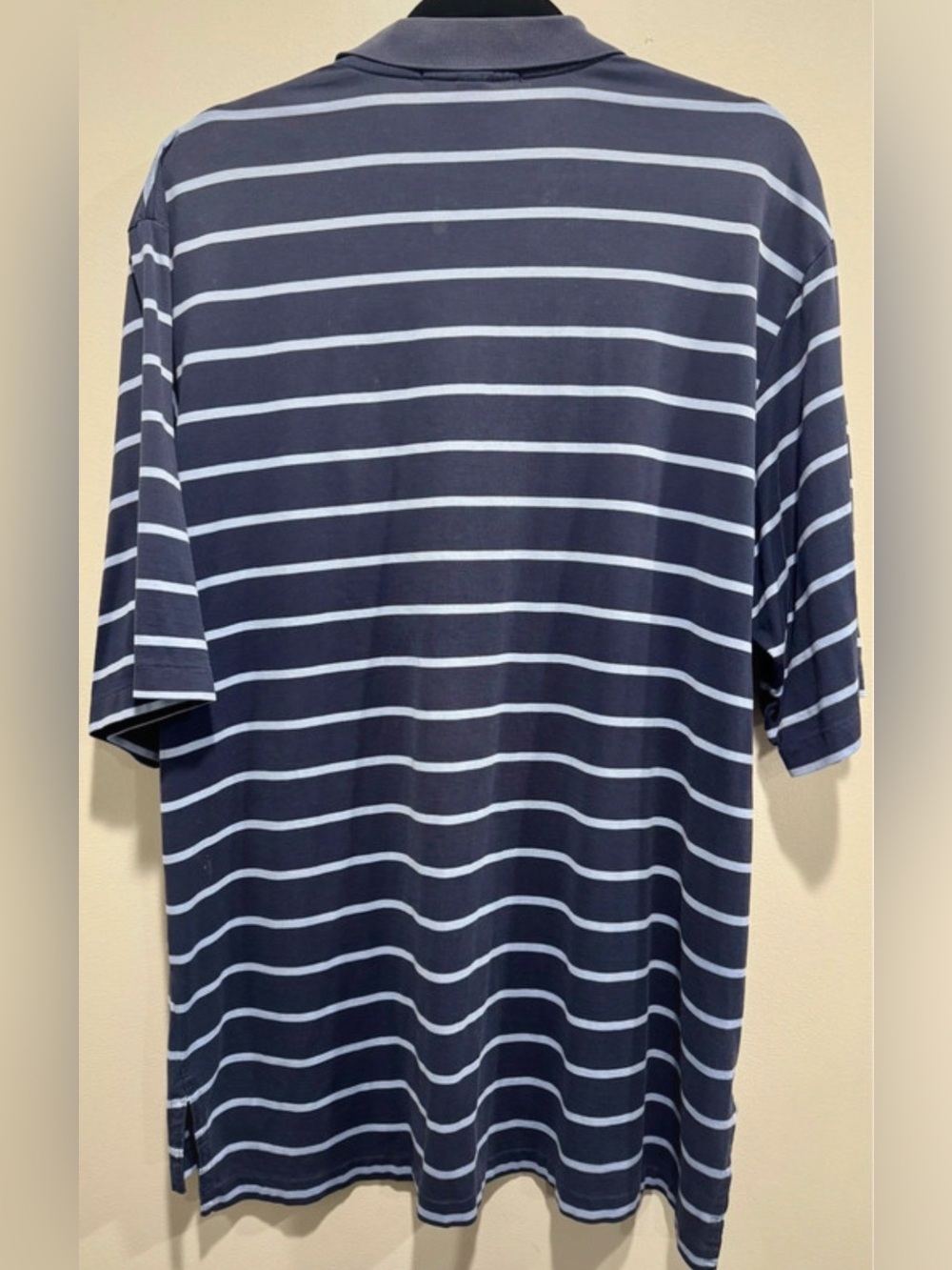 Polo Golf Ralph Lauren Striped Polo Shirt XL Navy Light Blue Horse Logo - Picture 4 of 4